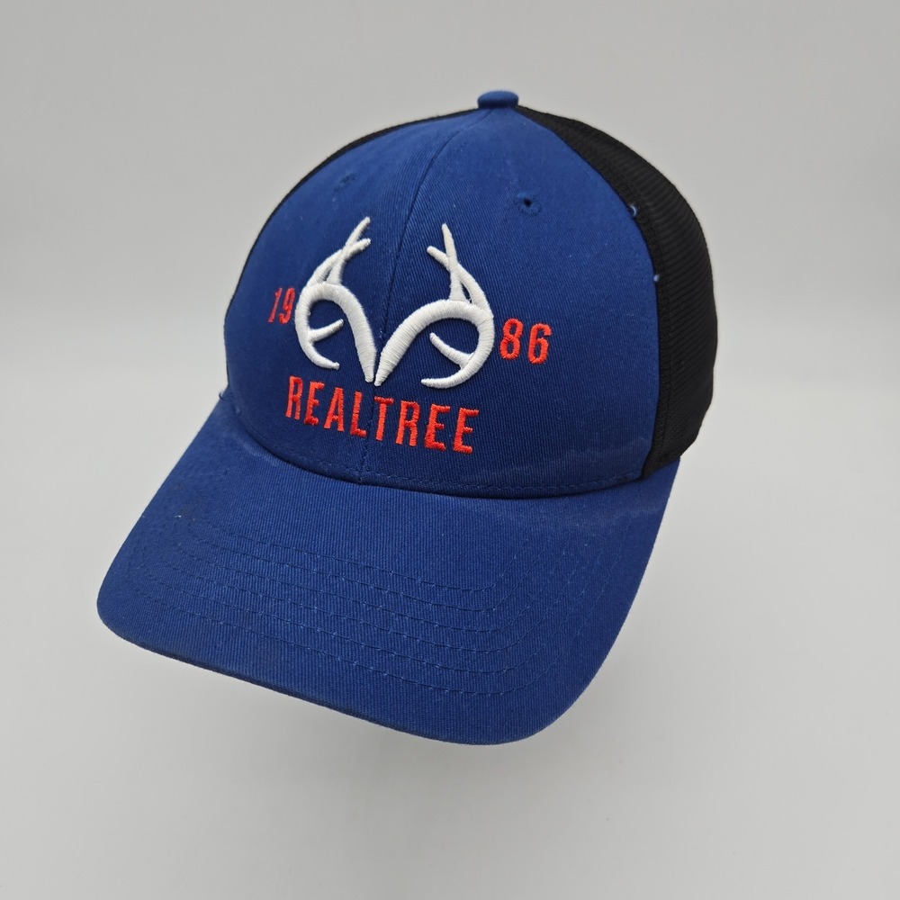 Realtree Snapback Hat Baseball Cap Blue Black Embroidered Hunting Outdoor OSFA